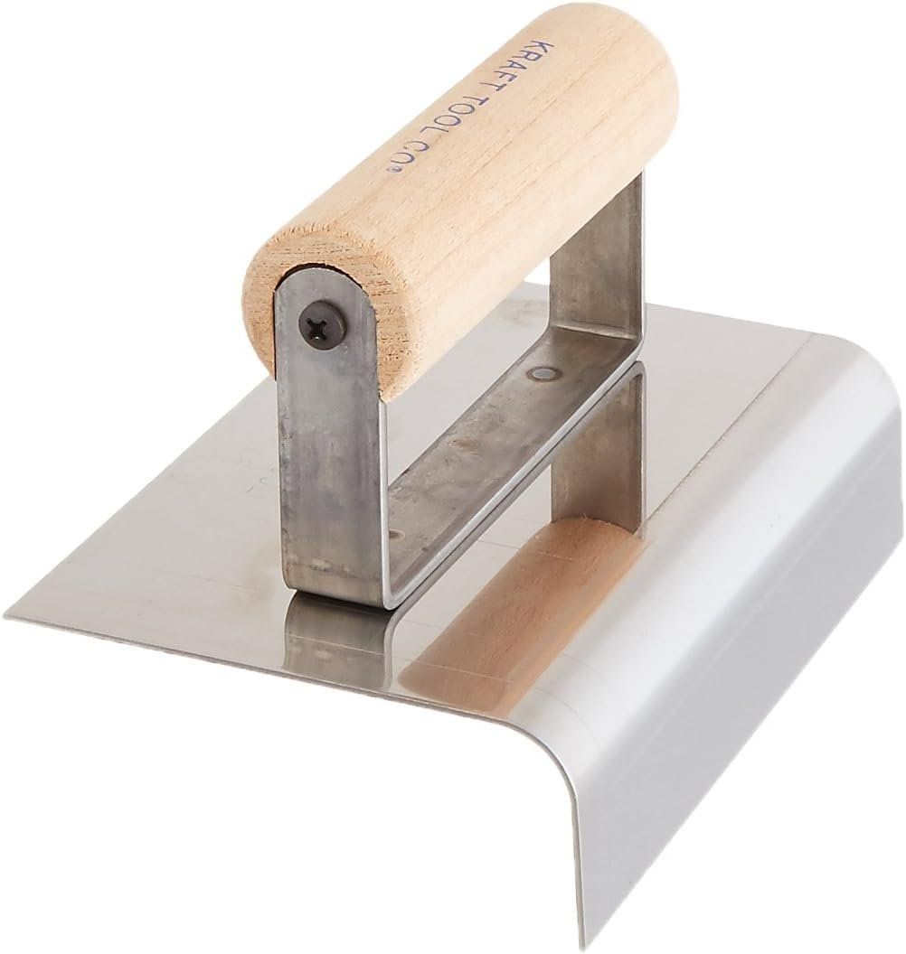 Kraft Tool CF146 Radius Outside Curb and Sidewalk Tool with Wood Handle - Stainless Steel by Kraft Tool - Refurbished - Premium condition - US$29.57