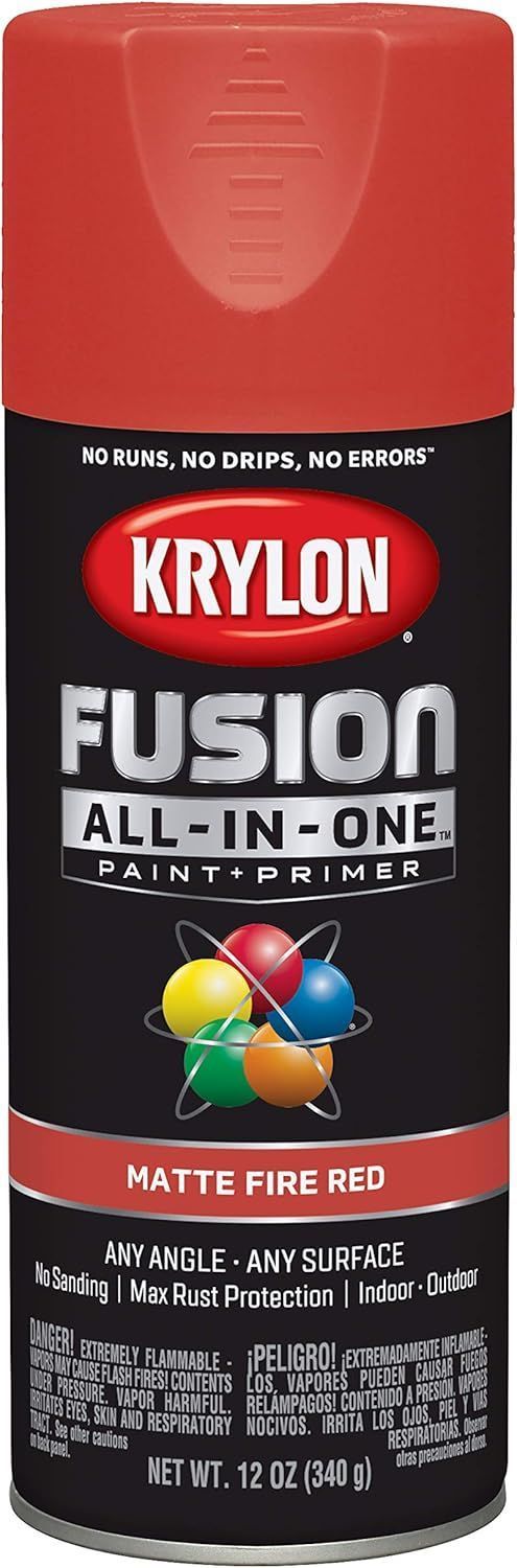 Krylon Fusion Al-in-One Paint + Primer Matte Series - Fire Red by Krylon - Refurbished - Premium condition - US$20.26