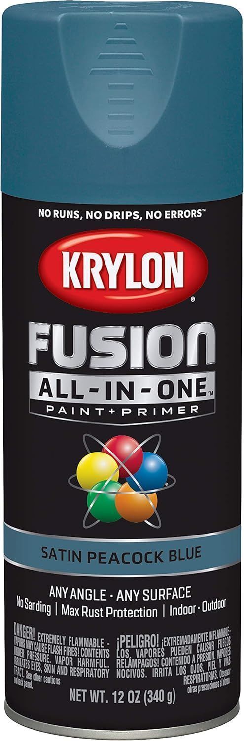 Krylon Fusion Al-in-One Paint + Primer Satin Series - Peacock Blue by Krylon - Refurbished - Premium condition - US$21.75