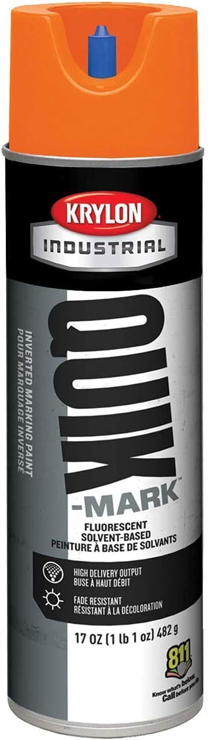 Krylon Industrial Quik-Mark Solvent-Based Inverted Marking Paint - Orange by Krylon Industrial - Refurbished - Premium condition - US$78.38