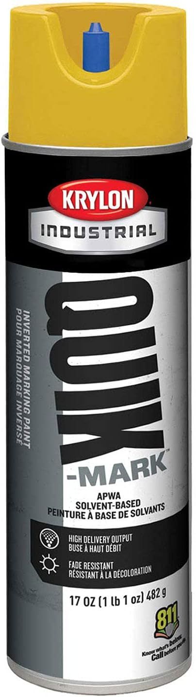Krylon Industrial Quik-Mark Solvent-Based Inverted Marking Paint - Yellow by Krylon Industrial - Refurbished - Premium condition - US$77.23