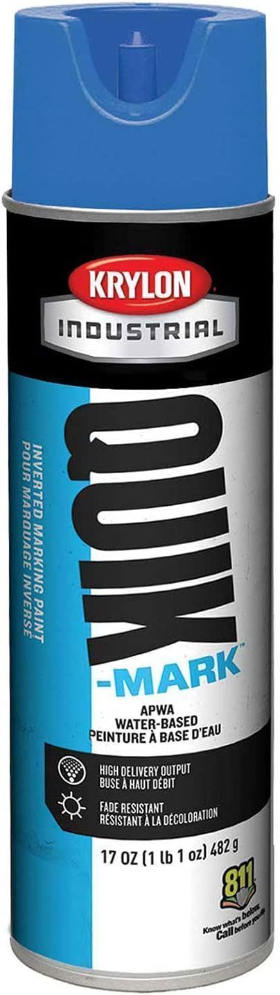 Krylon Industrial Quik-Mark Water-Based Inverted Marking Paint - Blue by Krylon Industrial - Refurbished - Premium condition - US$76.68