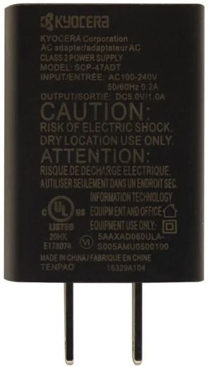 Kyocera 5V 1A Wall Charger Single USB Port Charging Adapter (SCP-47ADT) - Black by Kyocera - Refurbished - Very Good condition - US$6.98