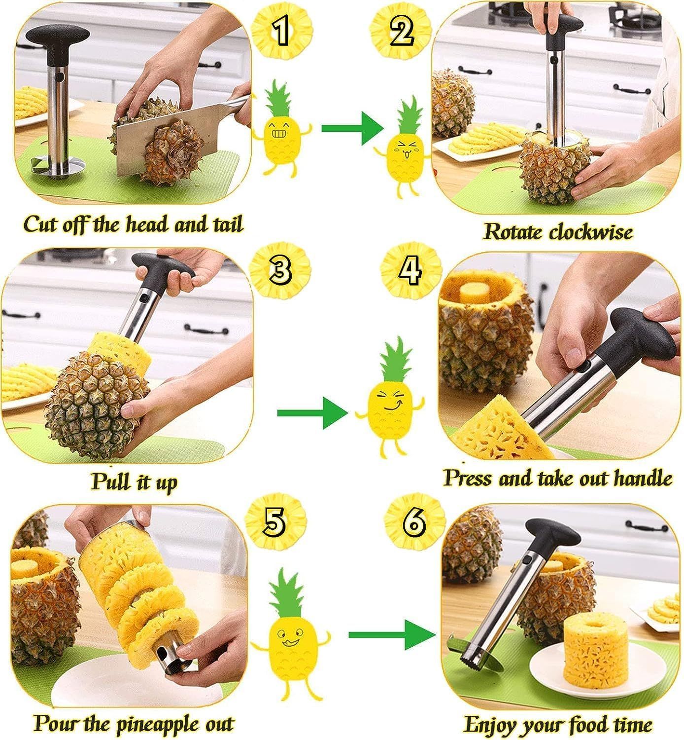 LavoHome Pineapple Corer and Slicer For Kitchen Gadget - Stainless Steel by LavoHome - Refurbished - Very Good condition - Image 2