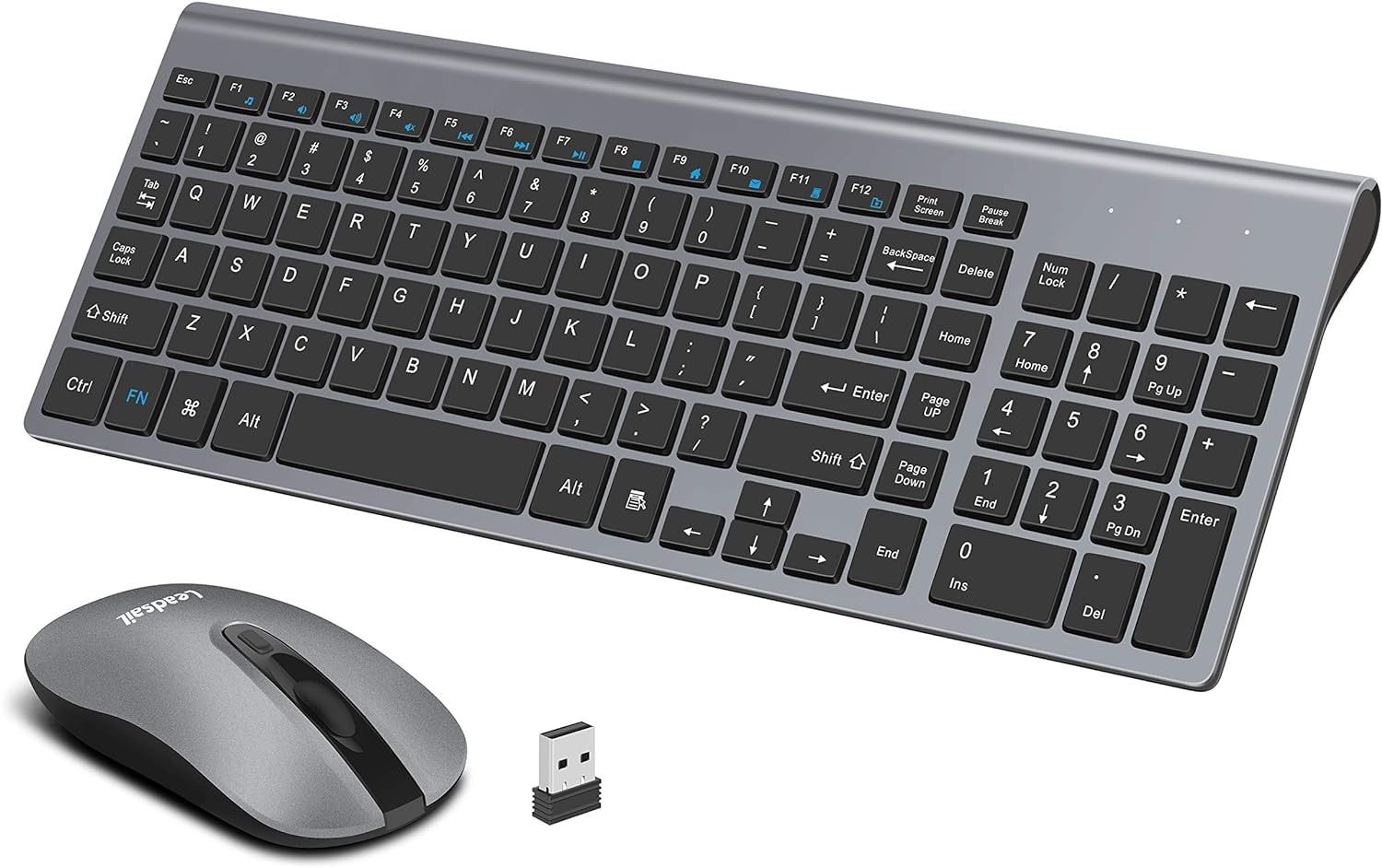 LeadsaiL Wireless Keyboard and Mouse Combo - Grey by LeadsaiL - Refurbished - Very Good condition - US$40.59