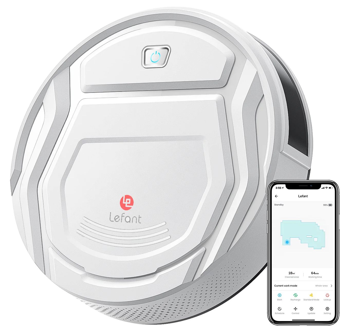 Lefant M210 Robot Vacuum Cleaner Slim Self-Charging - White by Lefant - Refurbished - Very Good condition - US$84.17