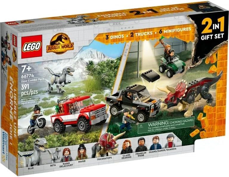Lego Jurassic World Dinosaur Combo Pack 2-in-1 Triceratops and Velociraptor Gift Box Set - Default by Lego - Refurbished - Brand New condition - CA$151.98