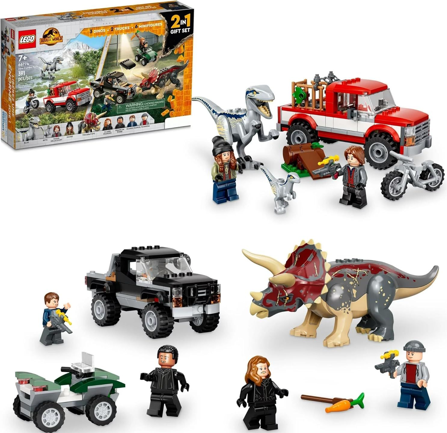 Lego Jurassic World Dinosaur Combo Pack 2-in-1 Triceratops and Velociraptor Gift Box Set - Default by Lego - Refurbished - Brand New condition - Image 3