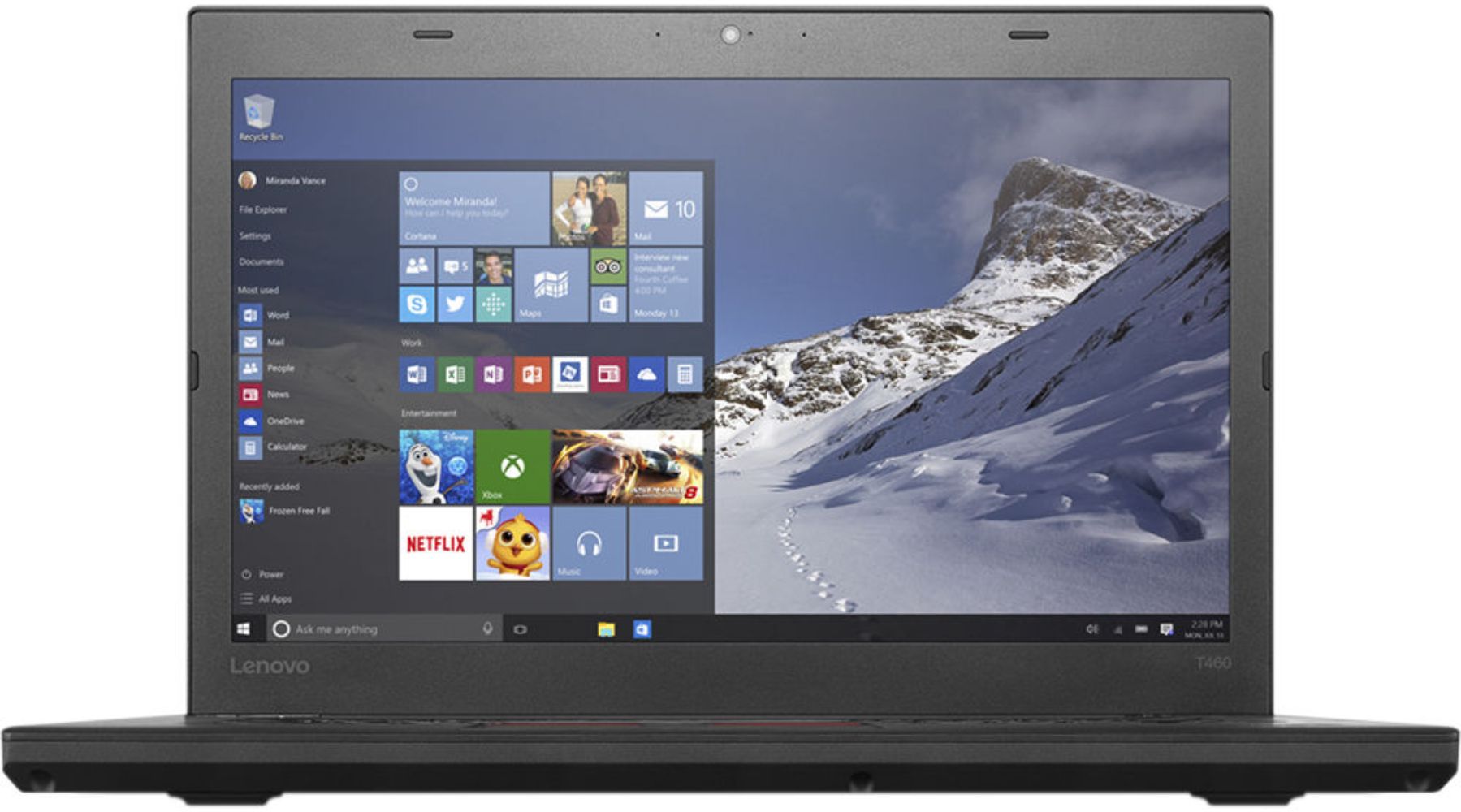 Lenovo ThinkPad T460 Laptop 14" - Black - Intel Core i7-6600U 2.6GHz - 24GB RAM - 256GB by Lenovo - Refurbished - Good condition - US$988.98