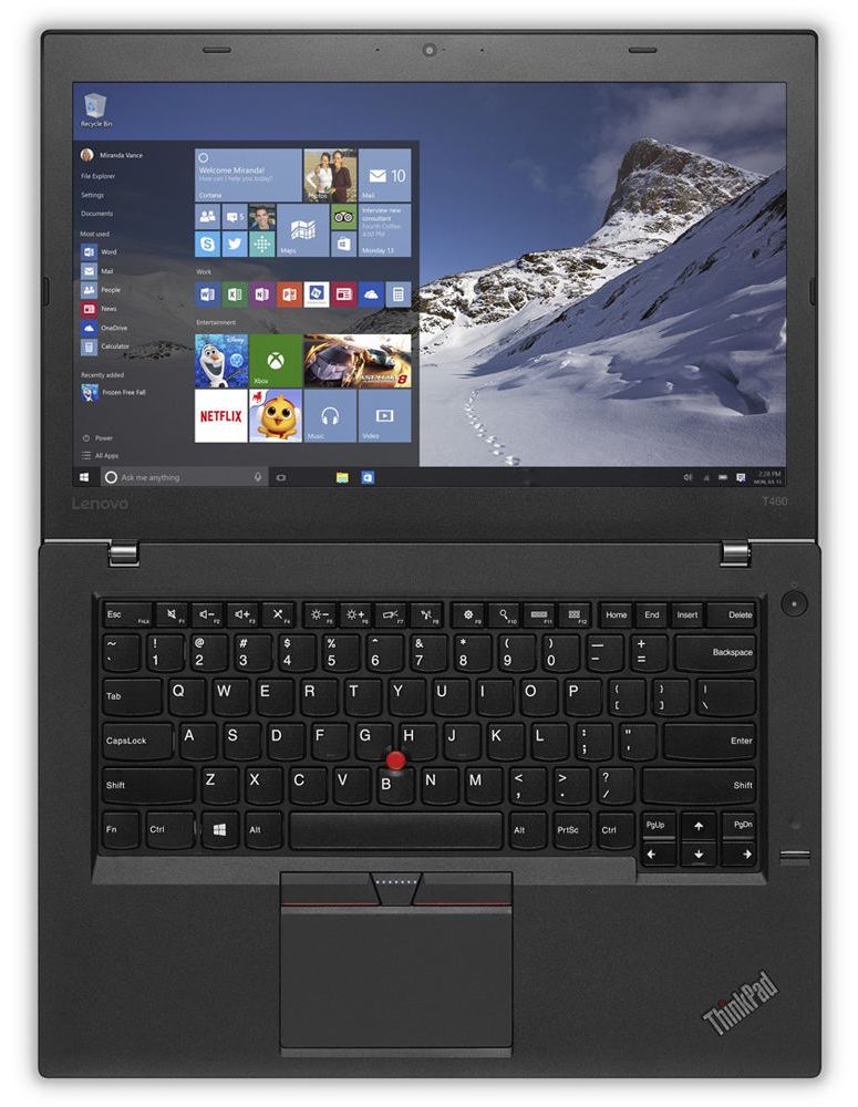 Lenovo ThinkPad T460 Laptop 14" - Black - Intel Core i7-6600U 2.6GHz - 24GB RAM - 256GB by Lenovo - Image 2