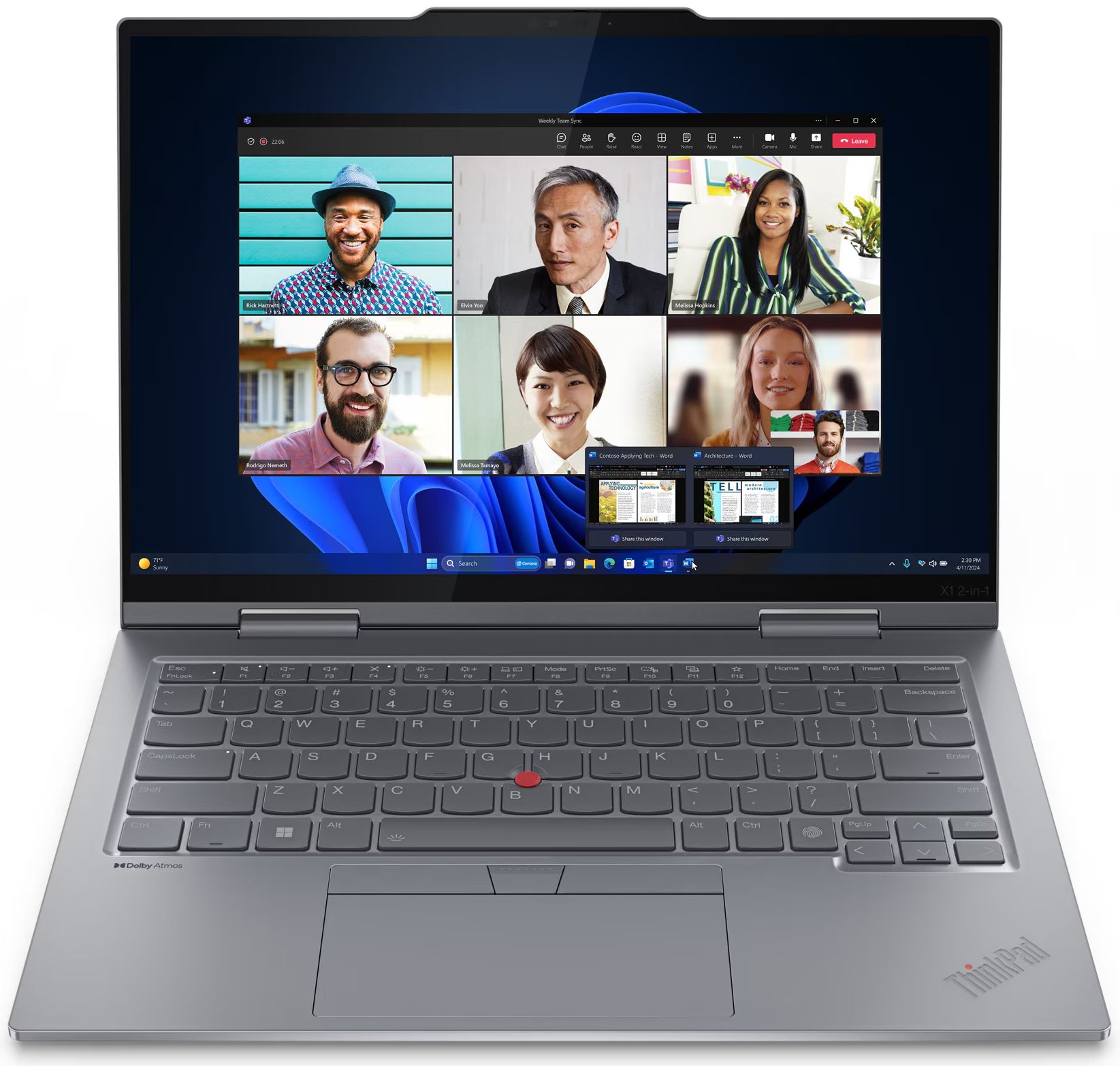 Lenovo ThinkPad X1 2-in-1 (Gen 9) Laptop 14″ - Luna Grey - Intel Core Ultra 7 155U 1.7GHz - 16GB RAM - 512GB by Lenovo - Refurbished - Like New condition - CA$2108.99