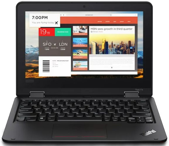 Lenovo Lenovo ThinkPad Yoga 11e (Gen 5) Laptop 11.6" - Intel Pentium Silver N5000 1.1GHz - 8GB - 128GB - Black - 11.6 Inch - Very Good - Standard Battery by Lenovo - Refurbished - Very Good condition - US$172.48