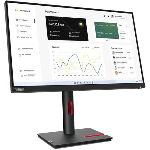 Lenovo ThinkVision T23i-30 23" Monitor - Black - 23 Inch by Lenovo - Refurbished - Brand New condition - Image 2