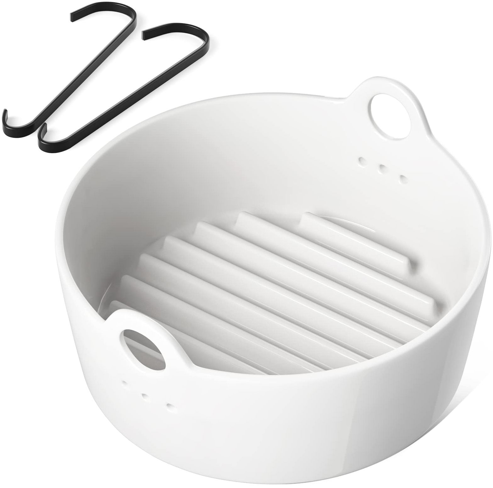Le Tauci Air Fryer Basket - White - 9.5" by Le Tauci - Refurbished - Very Good condition - US$42.87