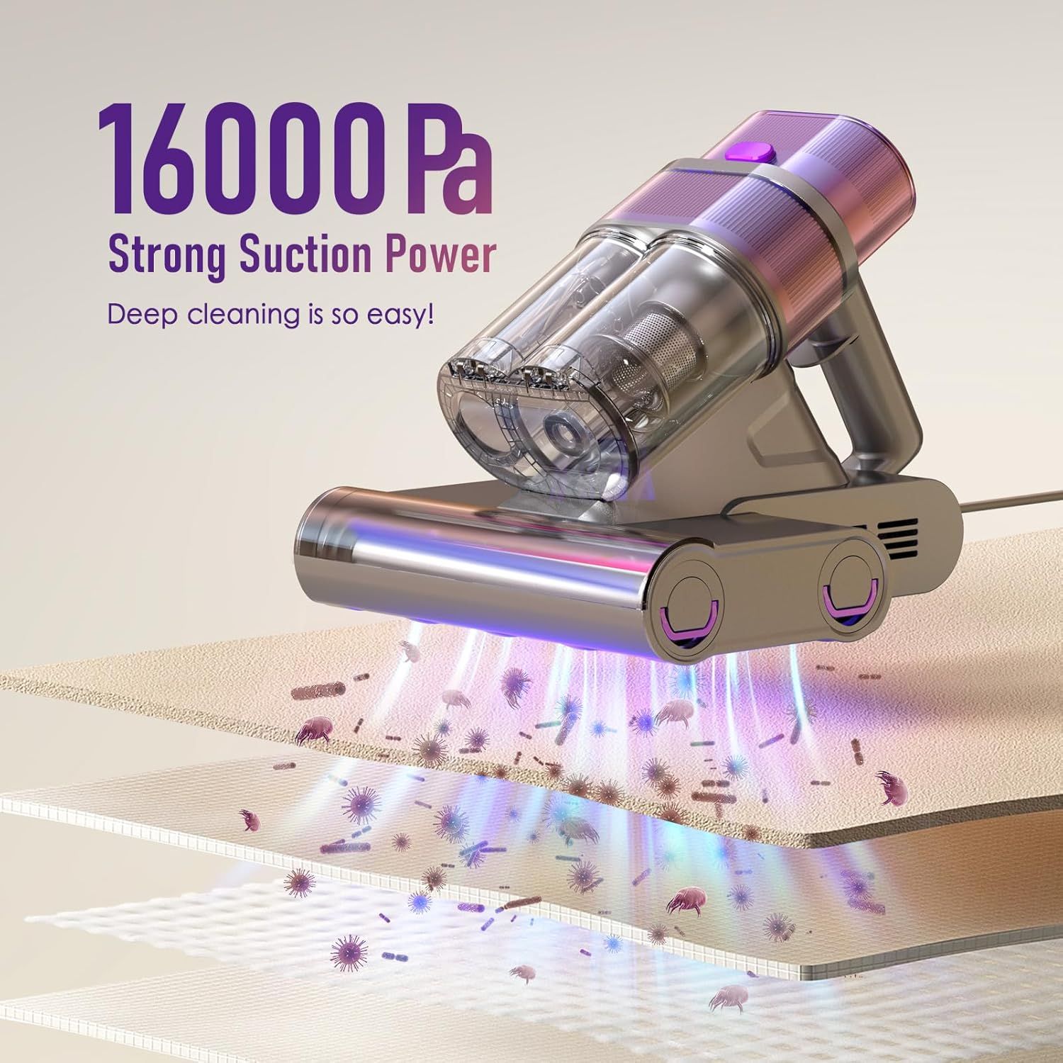LGDSLDD CY313 Mattress Vacuum Cleaner with Dust Sensor - Purple by LGDSLDD - Refurbished - Very Good condition - Image 2