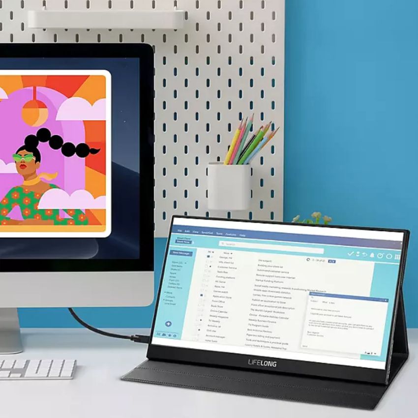 Lifelong 15.6" FHD 1080p Portable Monitor with USB-C - Black by Lifelong - Image 2