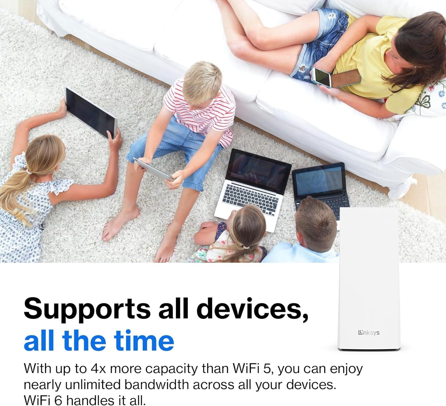 Linksys MX4200 Mesh WiFi Router AX4200 WiFi 6 Velop Mesh - White by Linksys - Refurbished - Very Good condition - Image 4