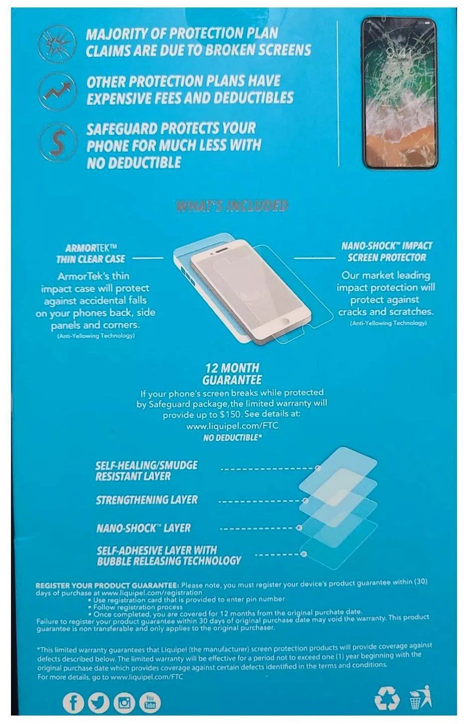 Liquipel SafeGuard Protection Bundle Phone Case + Screen Protector for iPhone X - Clear by Liquipel - Image 2