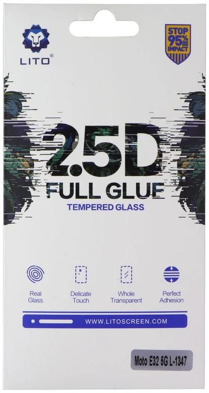 LITO 2.5D Full Glue Tempered Glass Screen Protector for Motorola Moto E32 5G - Clear by LITO - Refurbished - Brand New condition - US$8.78
