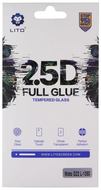 LITO 2.5D Full Glue Tempered Glass Screen Protector for Motorola Moto G22 - Clear by LITO - Refurbished - Brand New condition - US$6.98