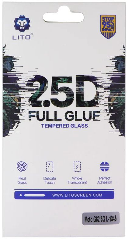 LITO 2.5D Full Glue Tempered Glass Screen Protector for Motorola Moto G62 5G - Clear by LITO - Refurbished - Brand New condition - US$10.43
