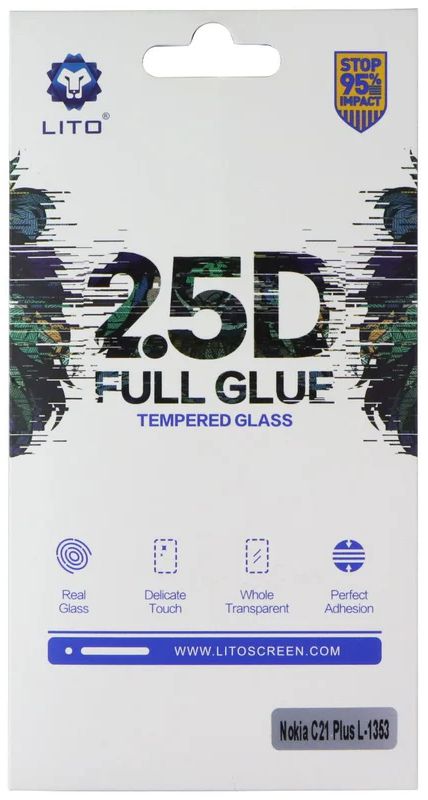 LITO 2.5D Full Glue Tempered Glass Screen Protector for Nokia C21 Plus - Clear by LITO - Refurbished - Brand New condition - US$10.08