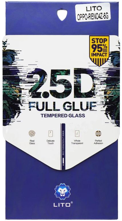 LITO 2.5D Full Glue Tempered Glass Screen Protector for Oppo Reno4 Z 5G - Clear by LITO - Refurbished - Brand New condition - US$6.98