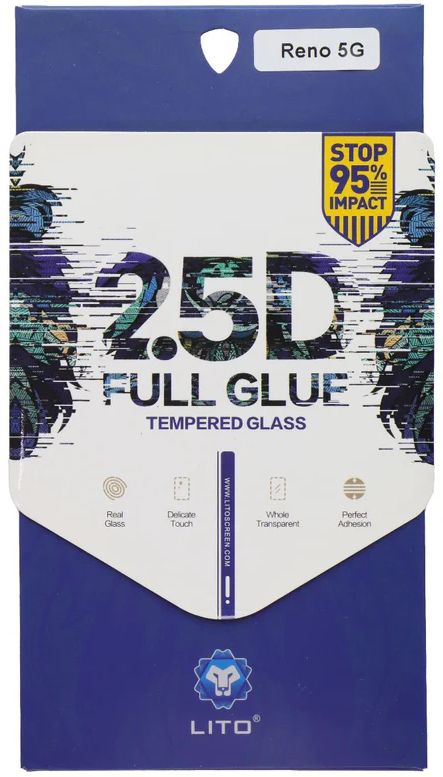 LITO 2.5D Full Glue Tempered Glass Screen Protector for Oppo Reno 5G - Clear by LITO - Refurbished - Brand New condition - US$10.08