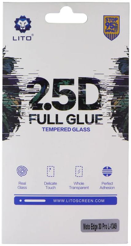 LITO 2.5D Full Glue Tempered Glass Screen Protector Protector for Motorola Moto Edge 30 Pro - Clear by LITO - Refurbished - Brand New condition - US$8.78