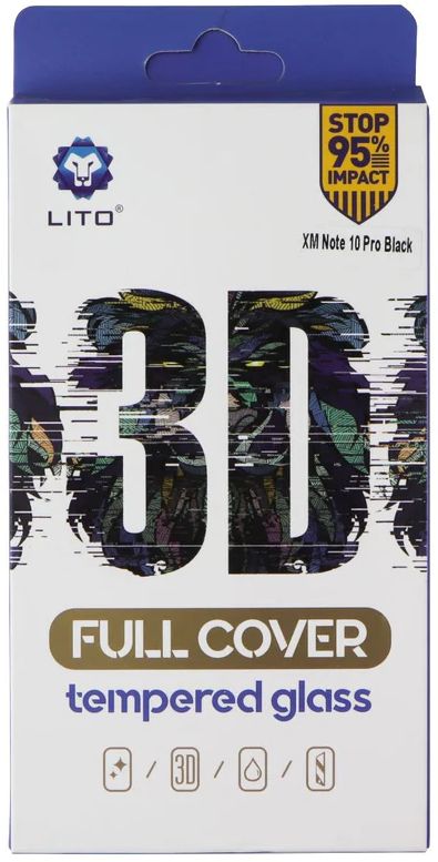 LITO 3D Full Cover Screen Protector for Xiaomi Note 10 Pro - Clear/Black Border by LITO - Refurbished - Brand New condition - US$8.78