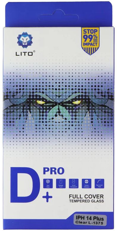 LITO D+ Pro Full Cover Tempered Glass Screen Protector for iPhone 14 Plus - Clear by LITO - Refurbished - Brand New condition - US$8.78