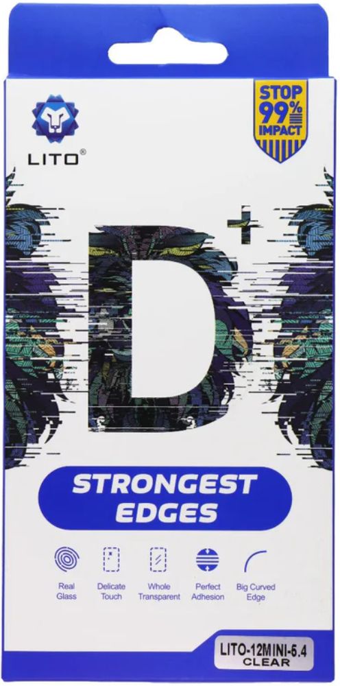 LITO D+ Strong Edge Tempered Glass Screen Protector for iPhone 12 mini (2 Pack) - Transparent - Brand New by LITO - Refurbished - Brand New condition - Image 2