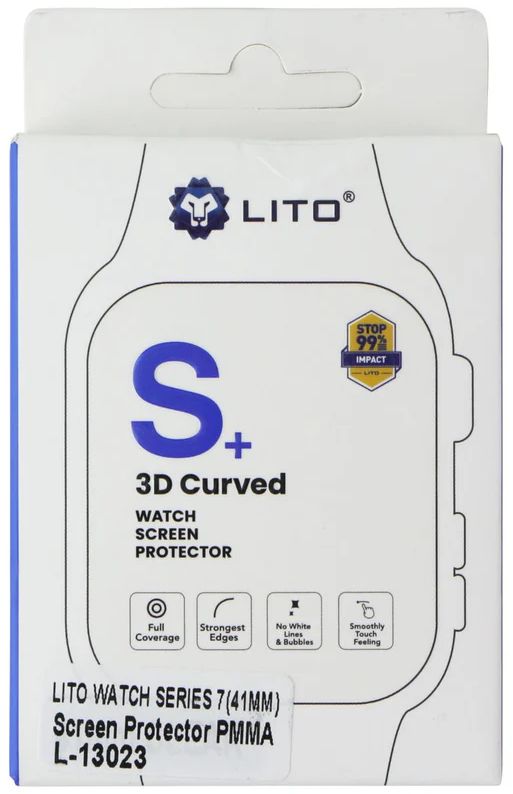LITO S+ 3D Curved Watch Screen Protector for Apple Watch Series 7 (41mm) - Clear by LITO - Refurbished - Brand New condition - US$6.98