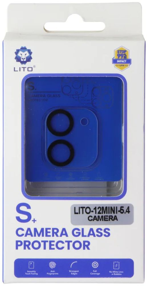 LITO S+ Camera Glass Lens Protector for iPhone 12 Mini - Transparent/Black - Brand New by LITO - Refurbished - Brand New condition - Image 2