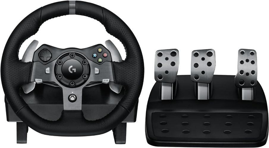 Logitech G920 Driving Force Racing Wheel and Pedals Set for Xbox and PC - Black by Logitech - Refurbished - Very Good condition - US$298.99