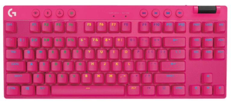 Logitech G PRO X TKL Lightspeed Wireless RGB Gaming Keyboard - Magenta by Logitech - Refurbished - Very Good condition - US$174.49