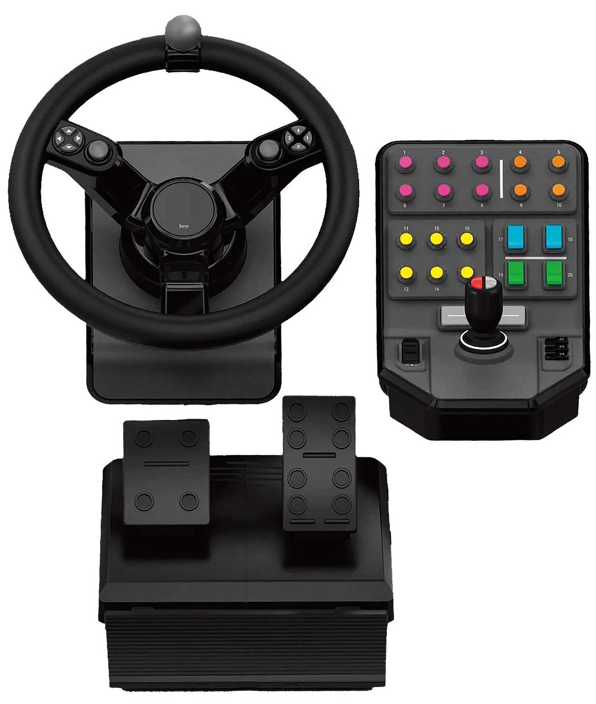Logitech Heavy Equipment Bundle Wheel and Pedals set - Black by Logitech - Refurbished - Very Good condition - US$268.99