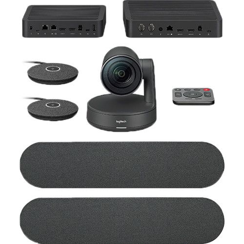 Logitech Rally Plus UHD 4K Conference Camera System with Dual-Speakers and Mic Pods Set - Black by Logitech - Refurbished - Very Good condition - US$4395.11