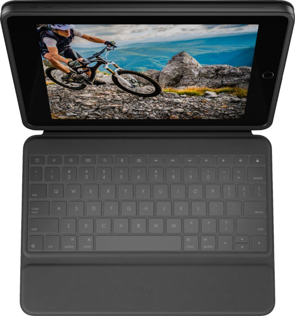 Logitech Rugged Folio Keyboard Case for iPad 10.2" (7th | 8th | 9th Gen) - Graphite by Logitech - Refurbished - Very Good condition - US$126.99