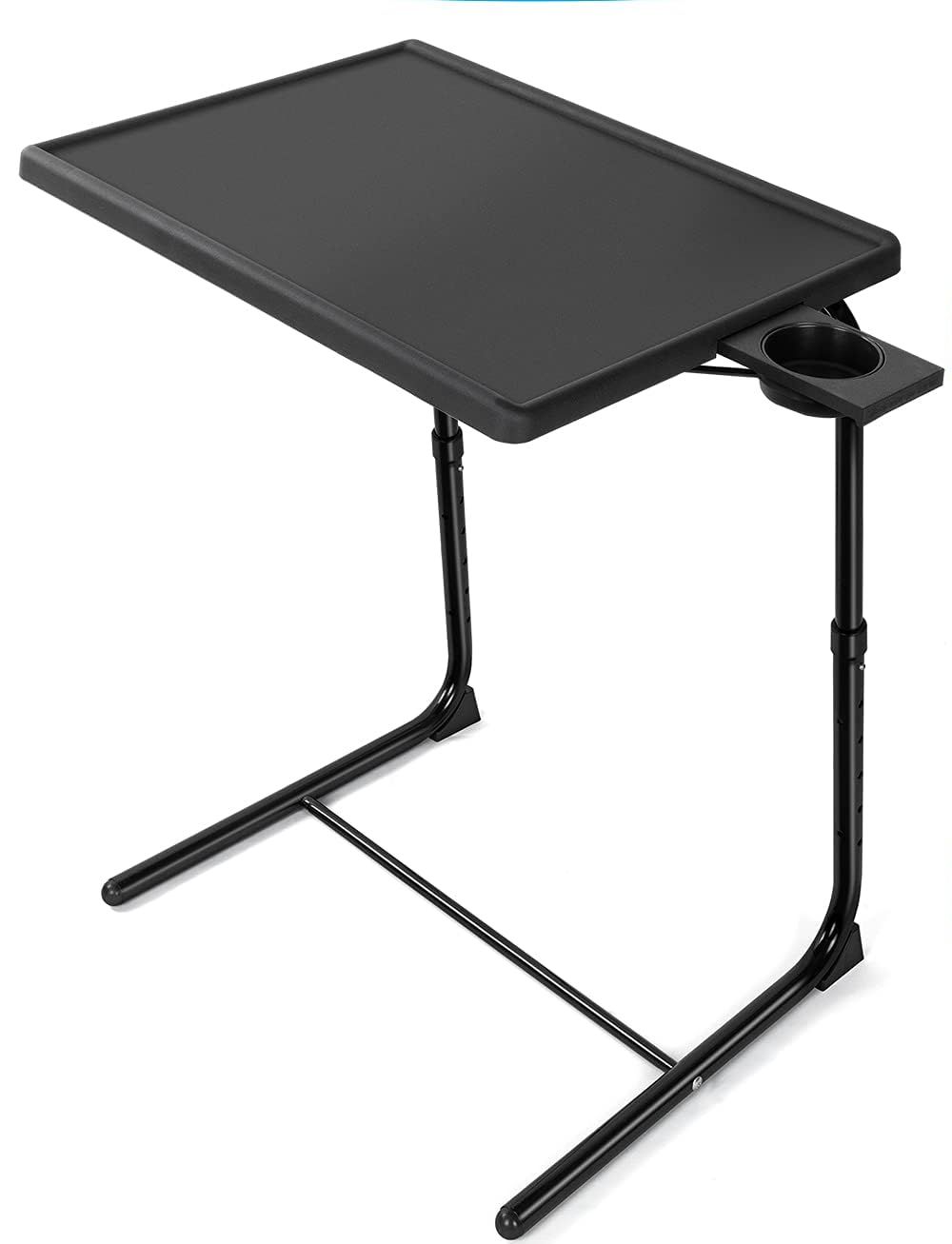 LORYERGO Adjustable Folding Table Trays with Cup Holder - Black by LORYERGO - Refurbished - Very Good condition - Image 2