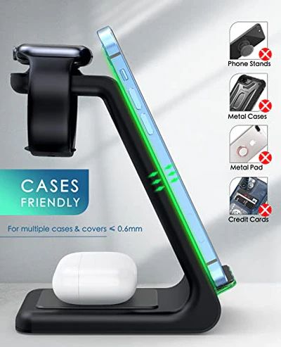 Lovis 3in1 Fast Charging Wireless Charging Station - Black by Lovis - Image 3