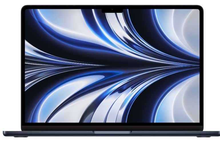 Apple Macbook Air (2022) with (ISO) Keyboard - Apple M2 Chip: 8-Core CPU/8-Core GPU - 8GB - SSD 512GB - Midnight - 13.6 Inch - Like New - Standard Battery by Apple - Refurbished - Like New condition