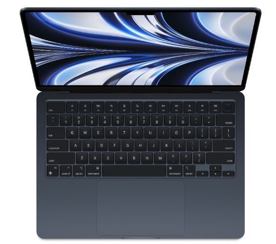 Apple Macbook Air (2022) with (ISO) Keyboard - Apple M2 Chip: 8-Core CPU/8-Core GPU - 8GB - SSD 512GB - Midnight - 13.6 Inch - Like New - Standard Battery by Apple - Refurbished - Like New condition - Image 2