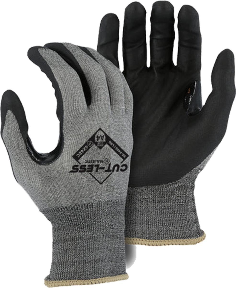 Majestic Cut-Less Watchdog Foam Nitrile Palm Gloves (L) - Gray by Majestic - Refurbished - Premium condition - US$13.10