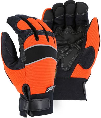 Majestic Winter Hawk ArmorSkin Insulated Mechanics Work Gloves (L) - Orange by Majestic - Refurbished - Like New condition - US$29.34