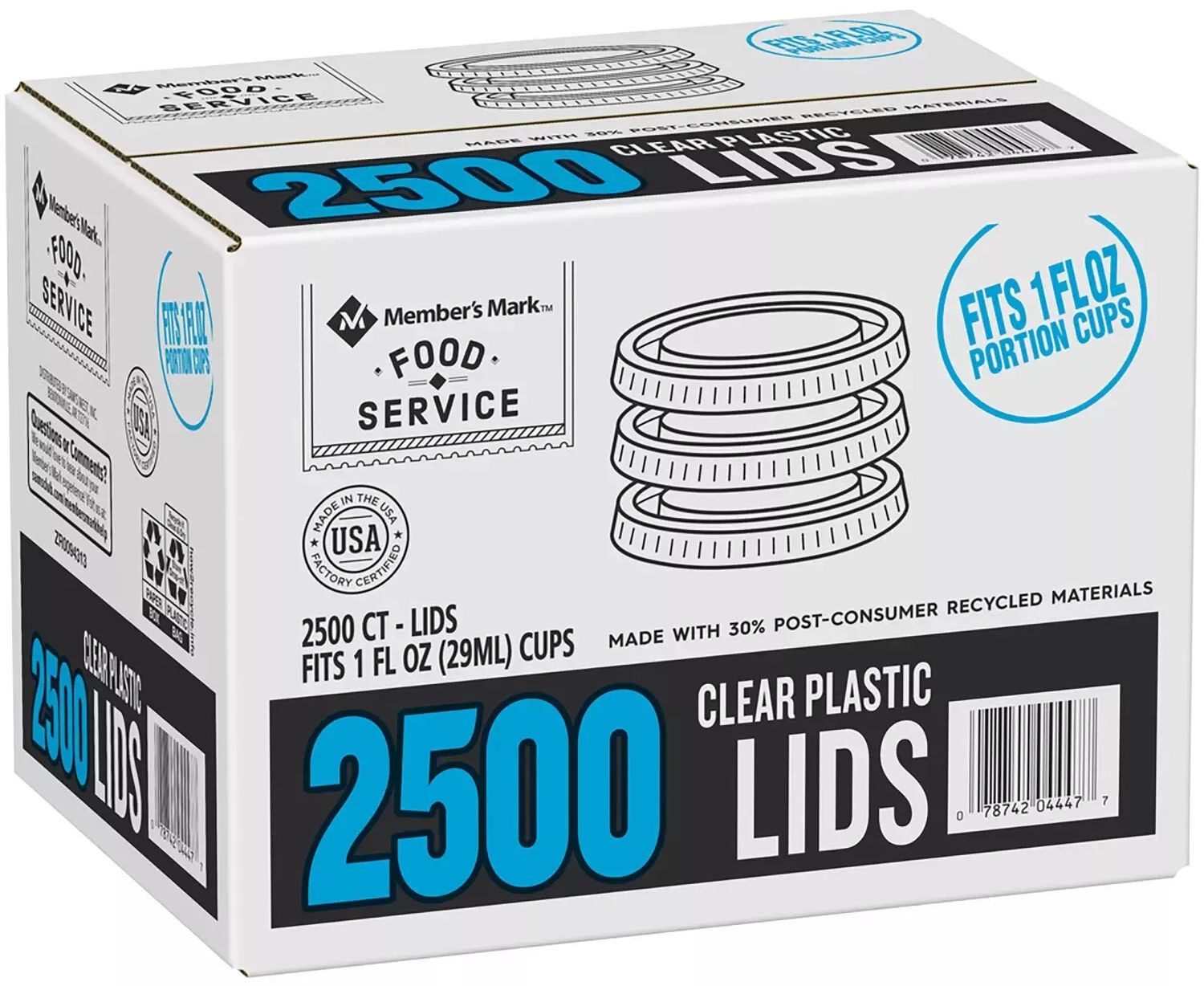 Member's Mark Food Service 2500 CT Clear Plastic Lids Fits 1oz Portion Cups - Clear by Member's Mark - Refurbished - Brand New condition - US$56.48