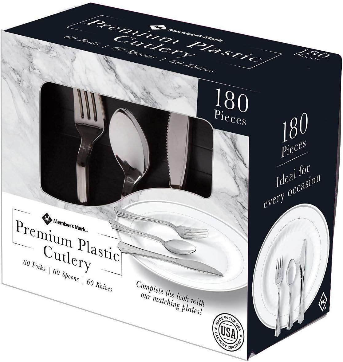Member's Mark Premium Silver-Look Cutlery Combo 180 ct. - Silver by Member's Mark - Image 2