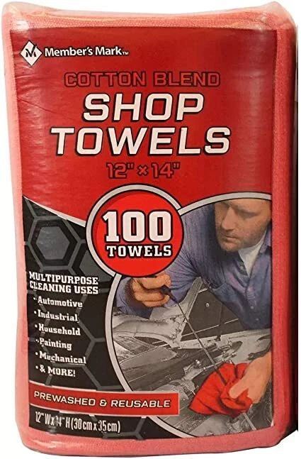 Member's Mark Shop Towel 12" x 14" (100pck) - Red by Member's Mark - Refurbished - Brand New condition - US$40.98
