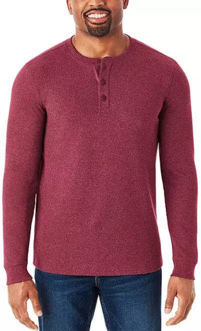 Member's Mark Thermal Henley - M - Port Heather by Member's Mark - Refurbished - Brand New condition - US$10.99