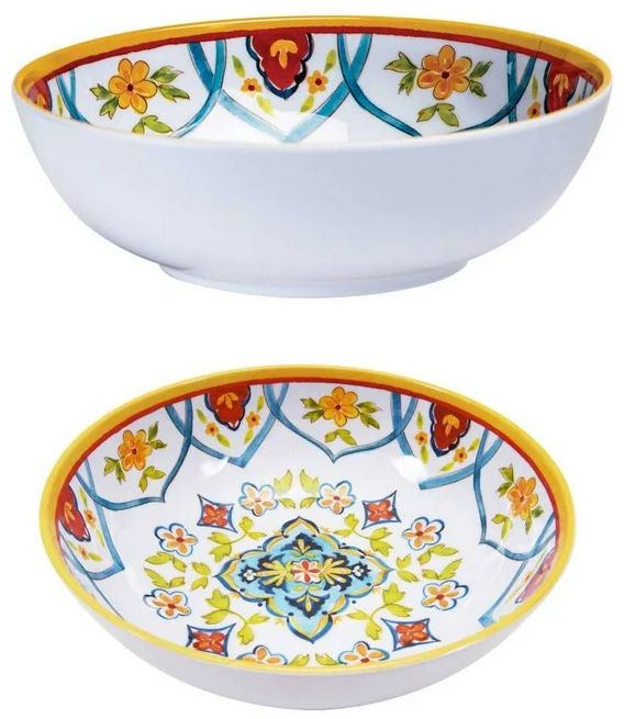 Member's Mark Tuscan Elegance Melamine Dinnerware (Set of 18) - Red/White by Member's Mark - Image 3